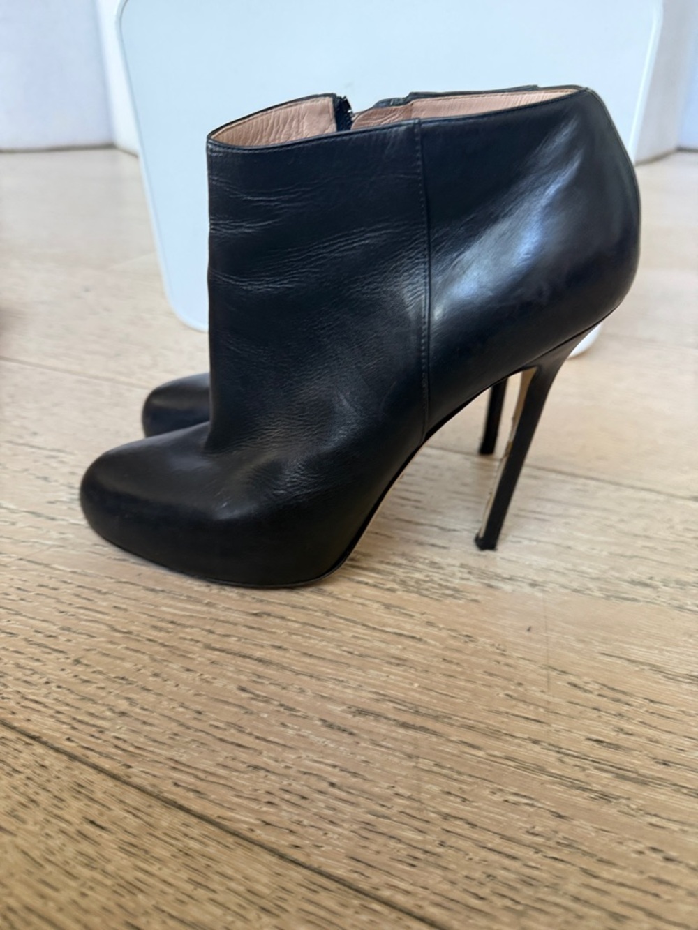 Sergio Rossi Black Leather Stiletto Ankle Booties